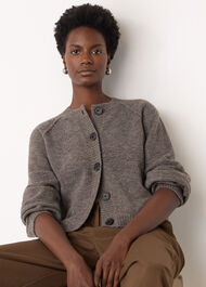Wool Mix Crew Cardigan