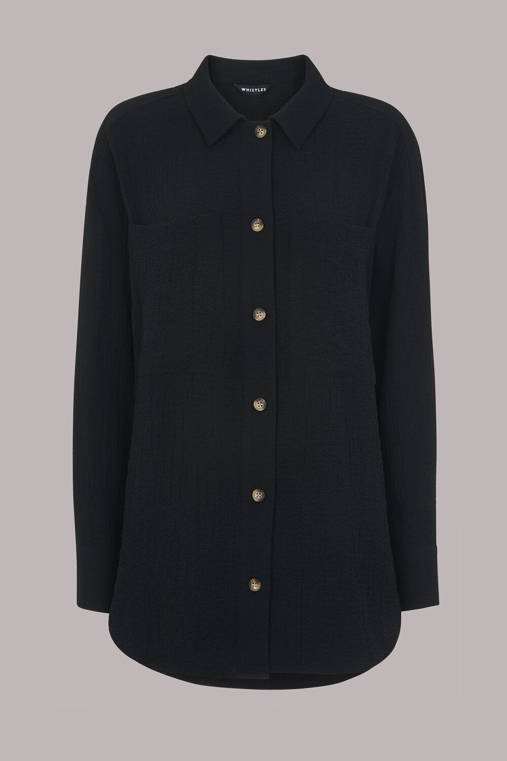 Black Lola Crinkle Overshirt