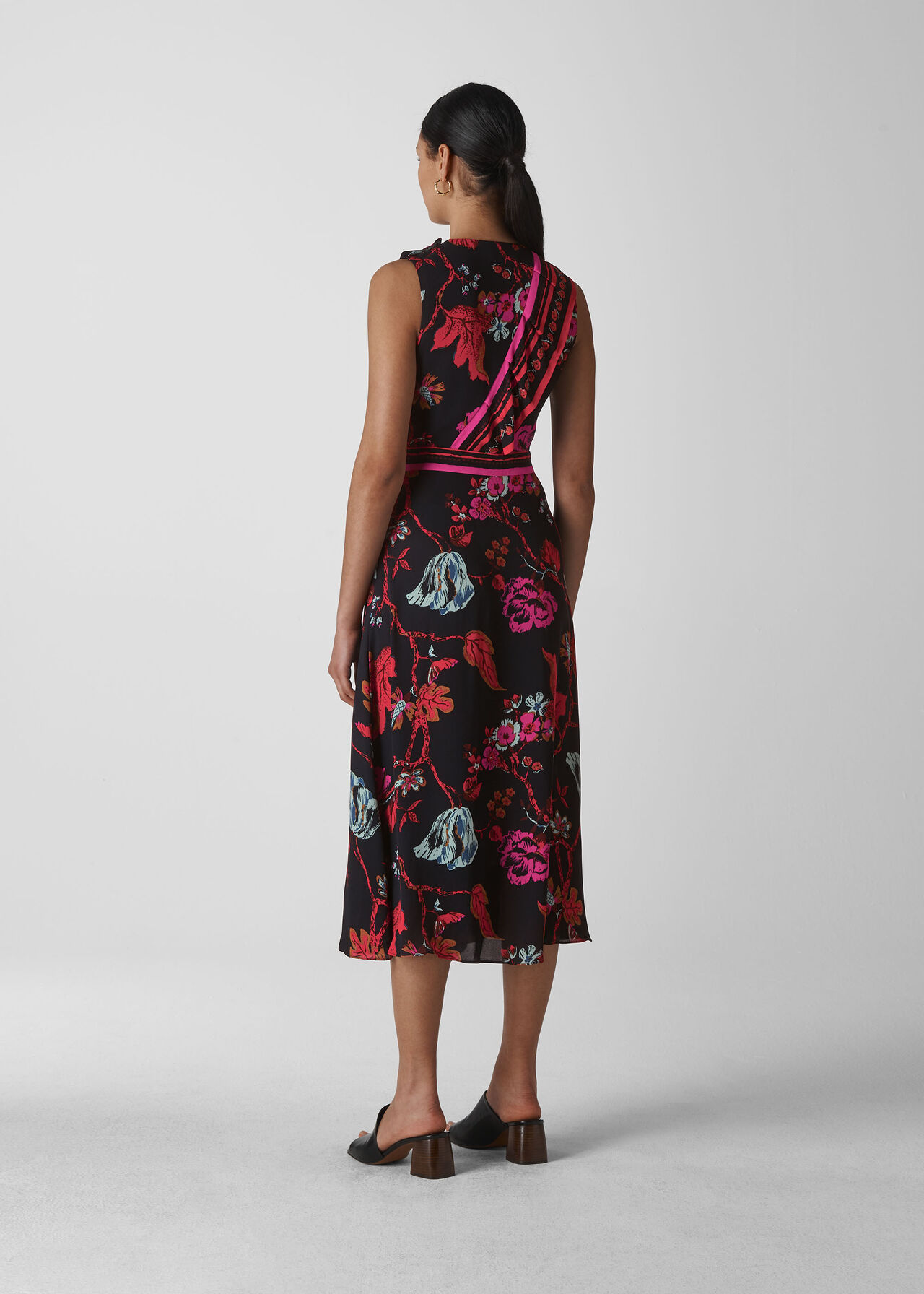 Scarf Print Wrap Dress Multicolour