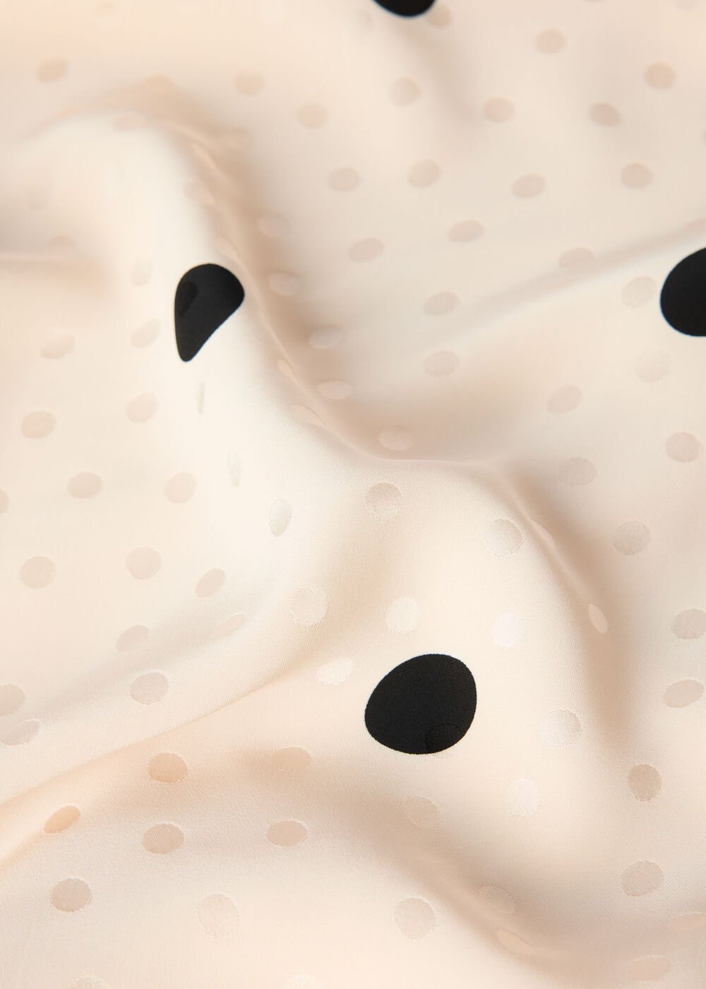 Jacquard Spot Satin Midi Skirt