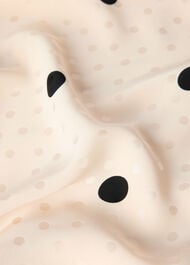 Jacquard Spot Satin Midi Skirt