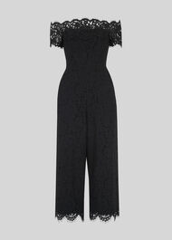 Off Shoulder Lace Jumpsuit Black