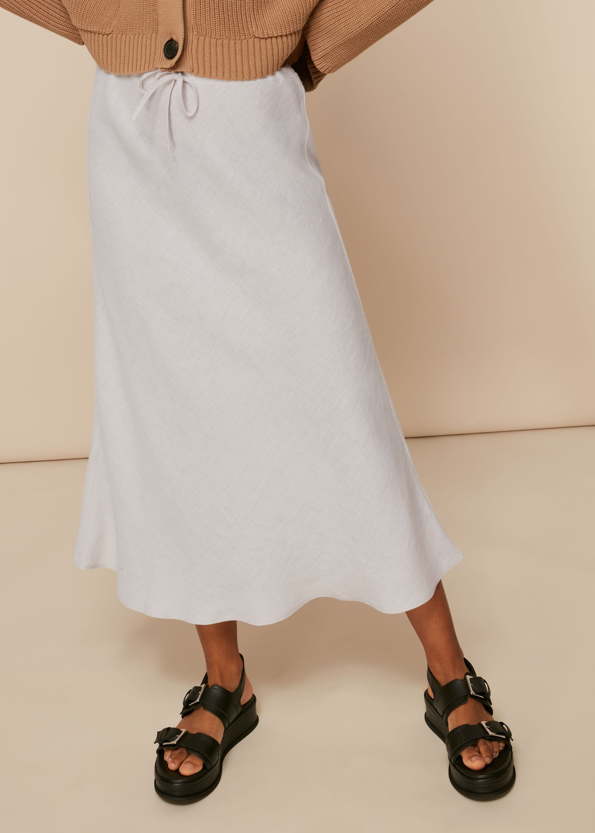 Linen skirt bias cut shop