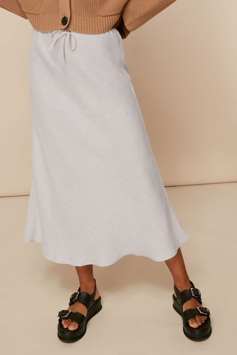 Linen Bias Cut Skirt
