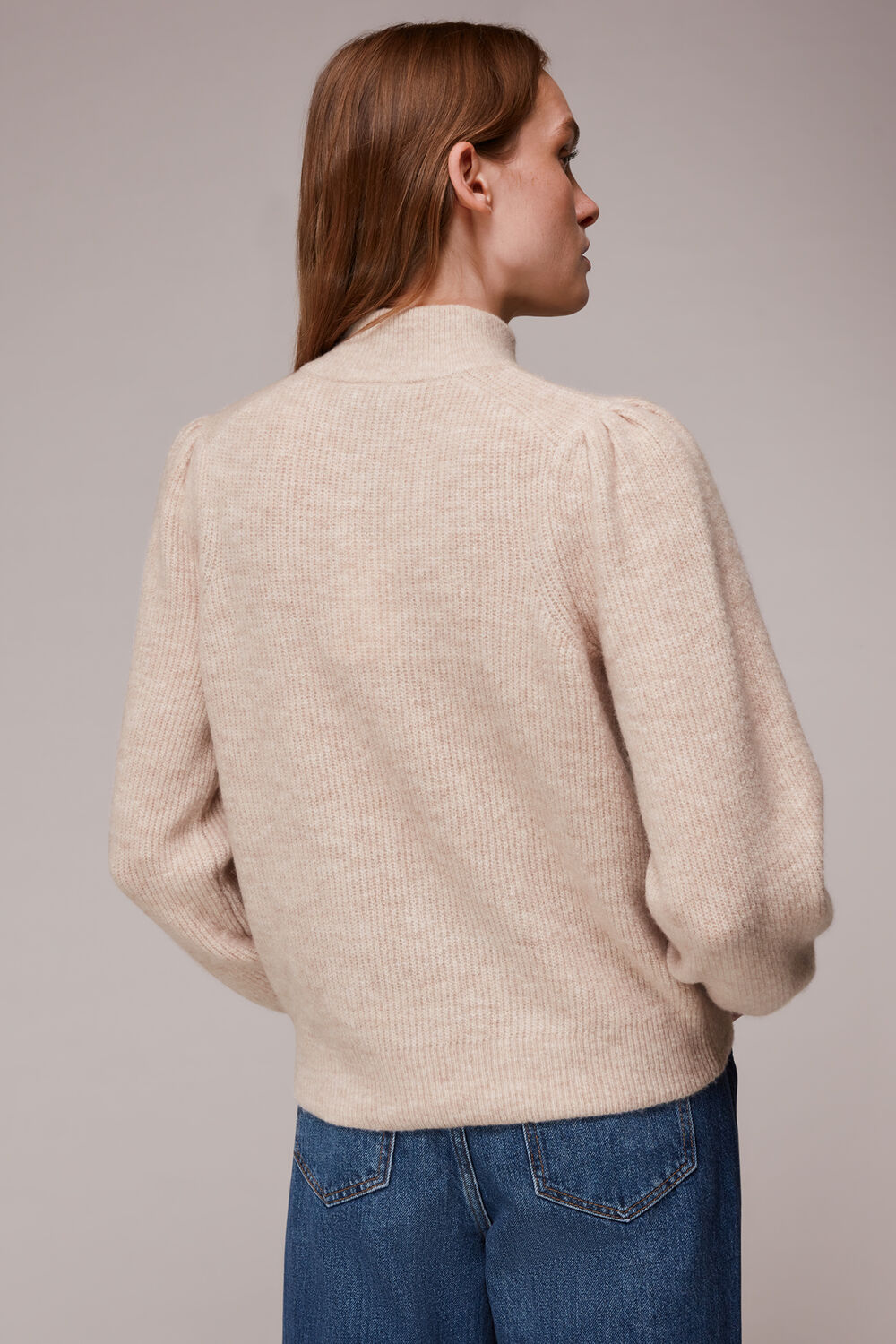 Puff Sleeve Button Sweat