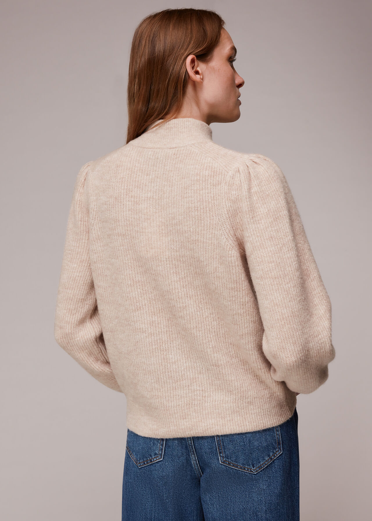 Puff Sleeve Button Sweat