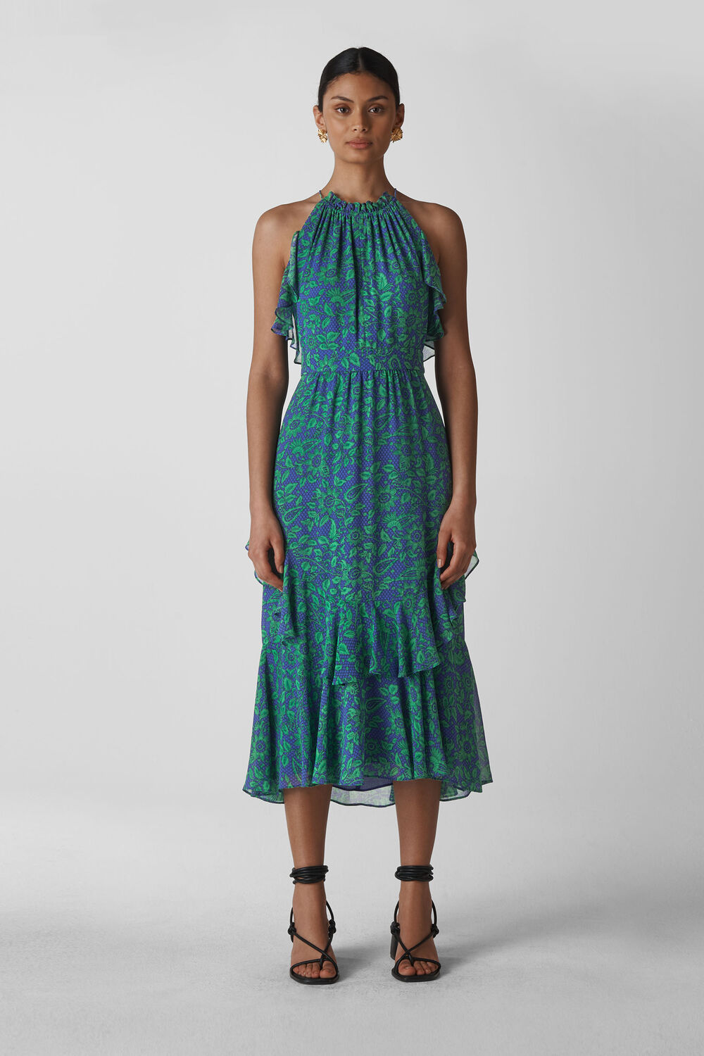 Devina Henna Print Dress Blue/Multi