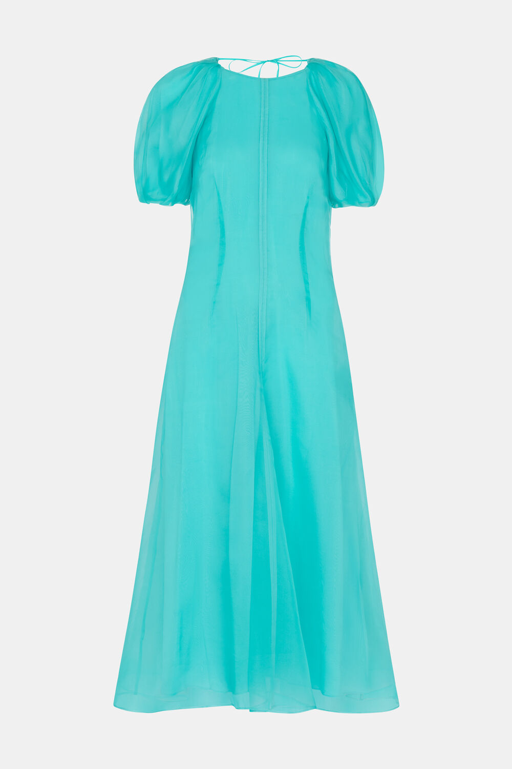 Organza Silk Puff Sleeve Dress