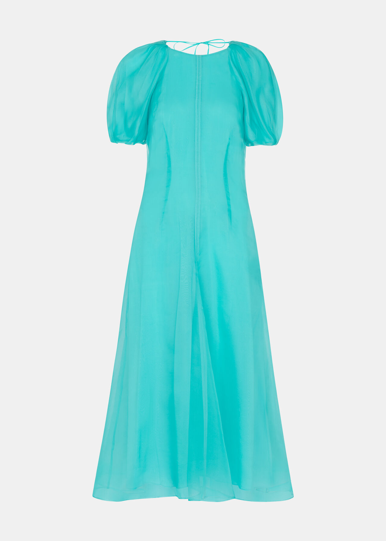 Organza Silk Puff Sleeve Dress