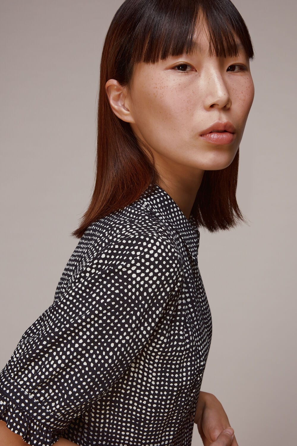 Peri Spotted Check Shirt Dress