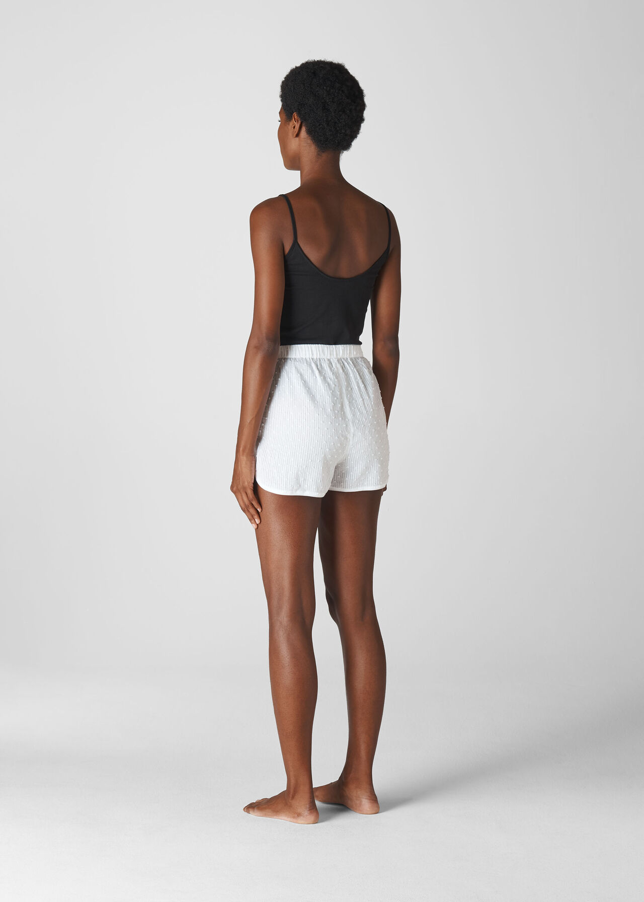 Stripe Dobby Pyjama Short White