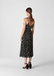 Snow Blossom Pleated Dress Black/Multi