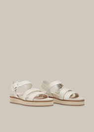 Koby Contrast Stitch Sandal White