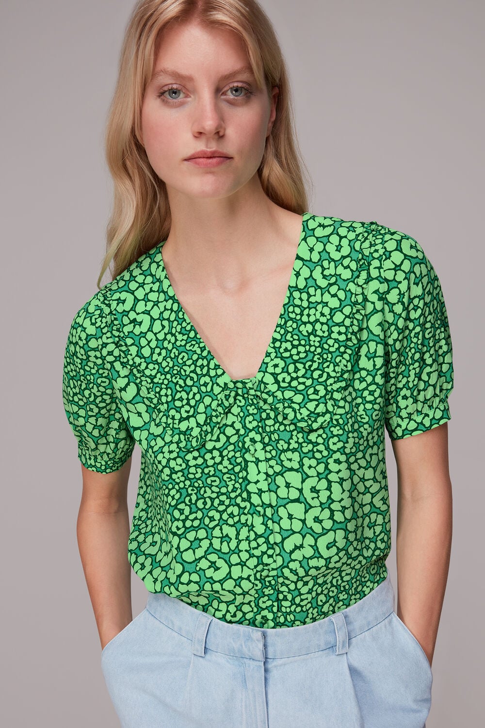 Leopard Petals Collar Top