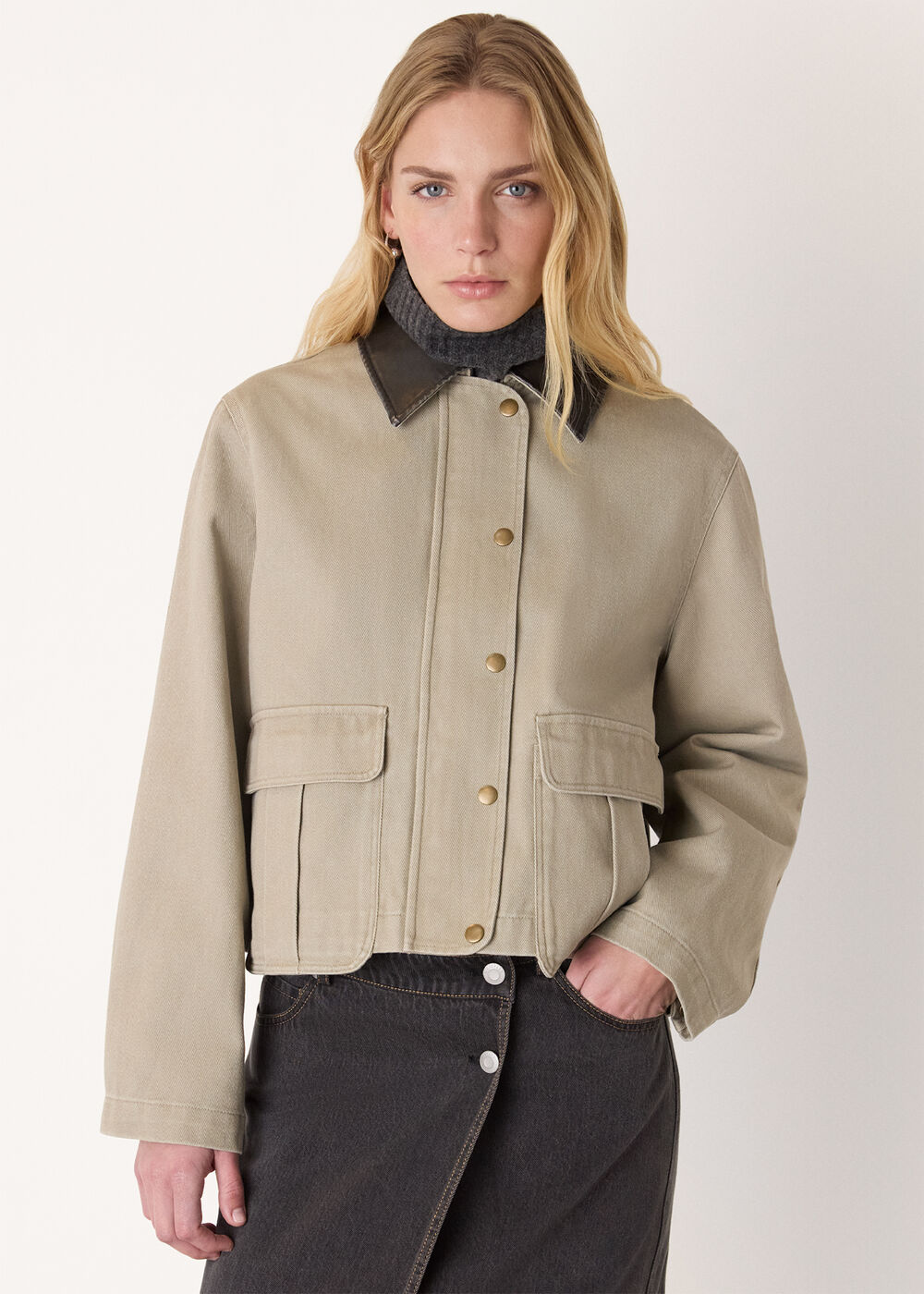 Casual Contrast Collar Jacket