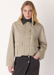 Casual Contrast Collar Jacket