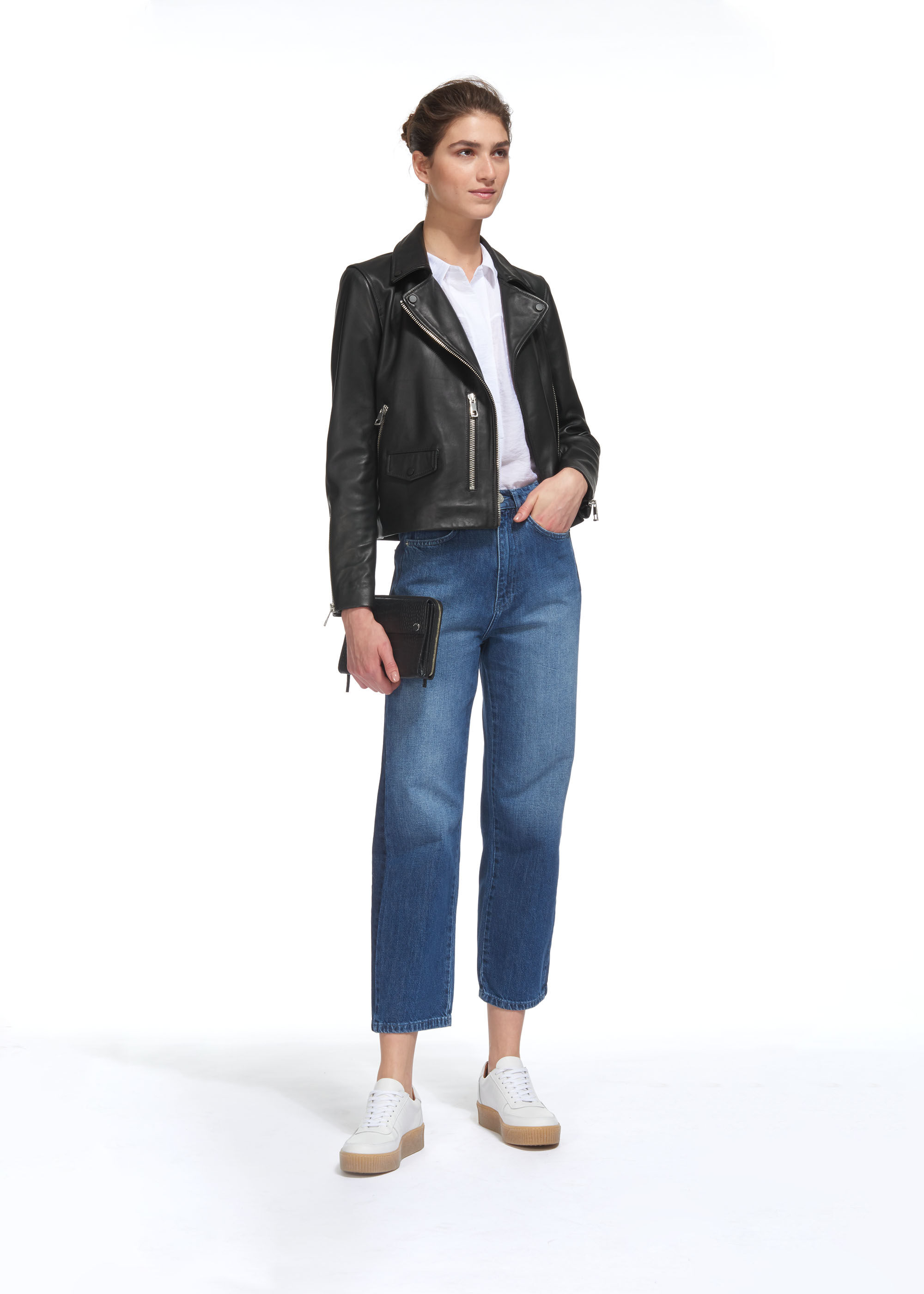 Whistles agnes leather clearance biker jacket