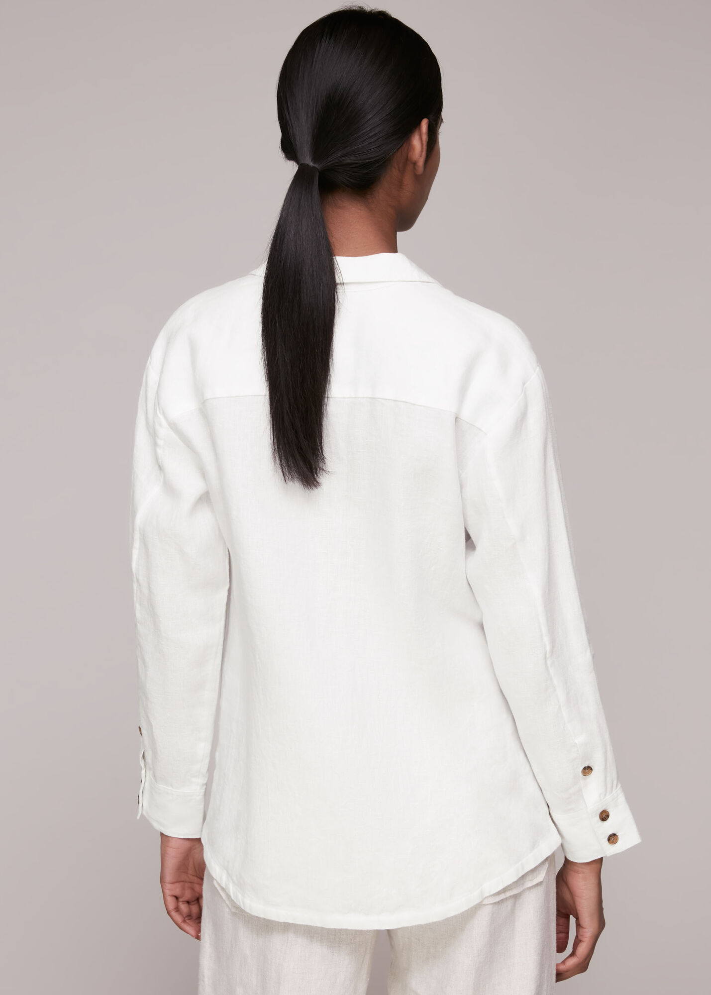 White Layla Linen Shirt | WHISTLES