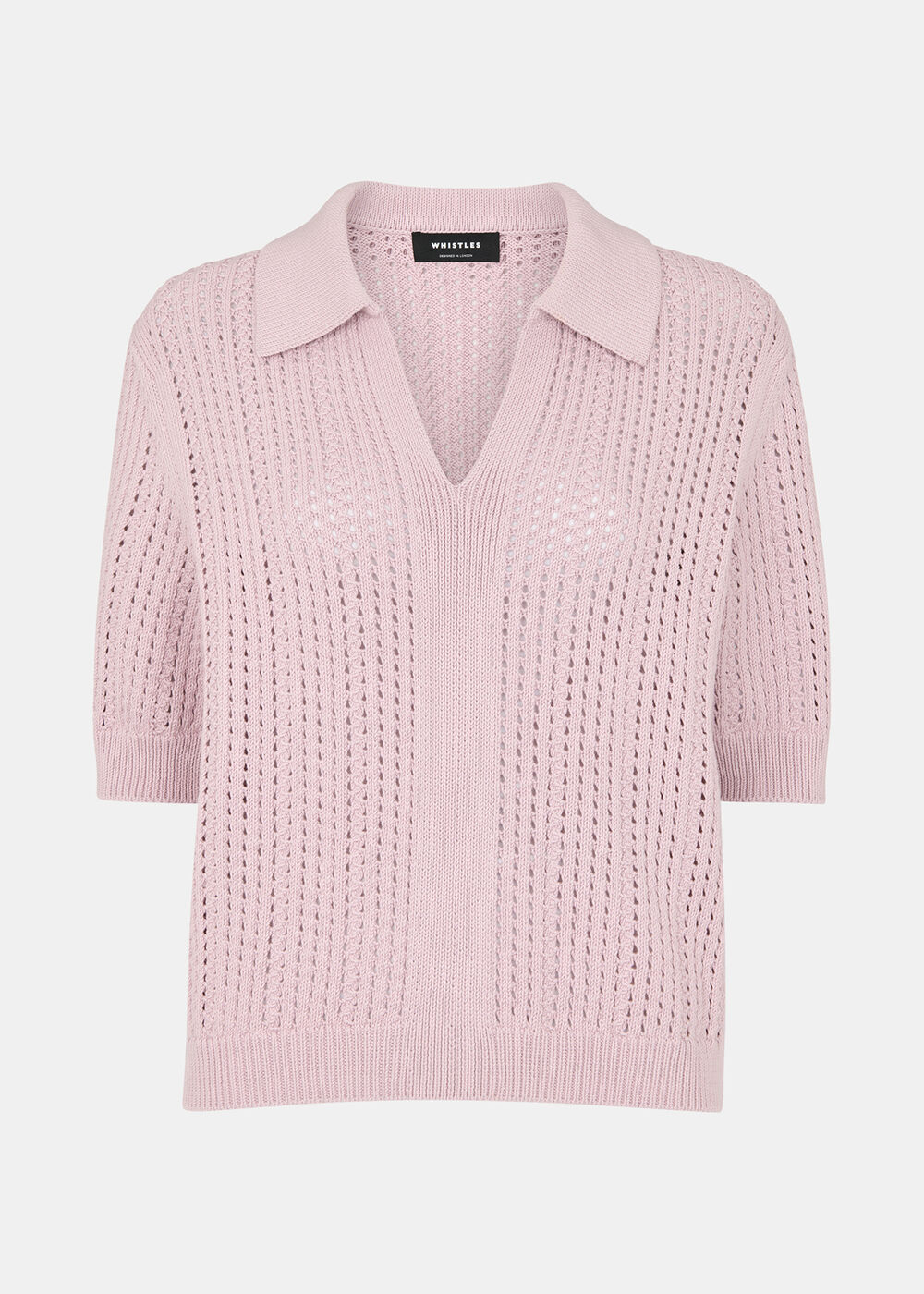 Pointelle Collar Detail Knit