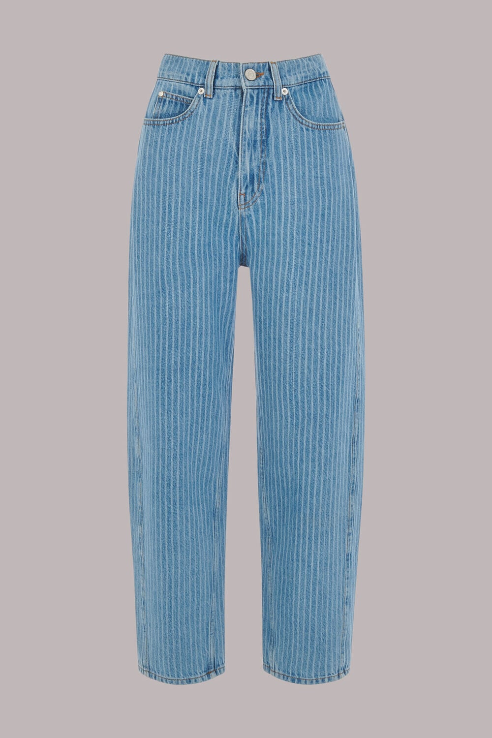 Stripe Barrel Leg Jean