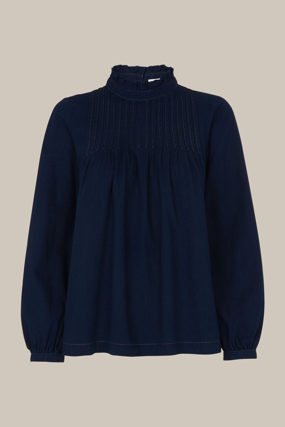 Maja Chambray Pintuck Top 