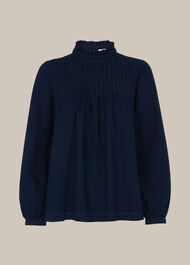 Maja Chambray Pintuck Top 