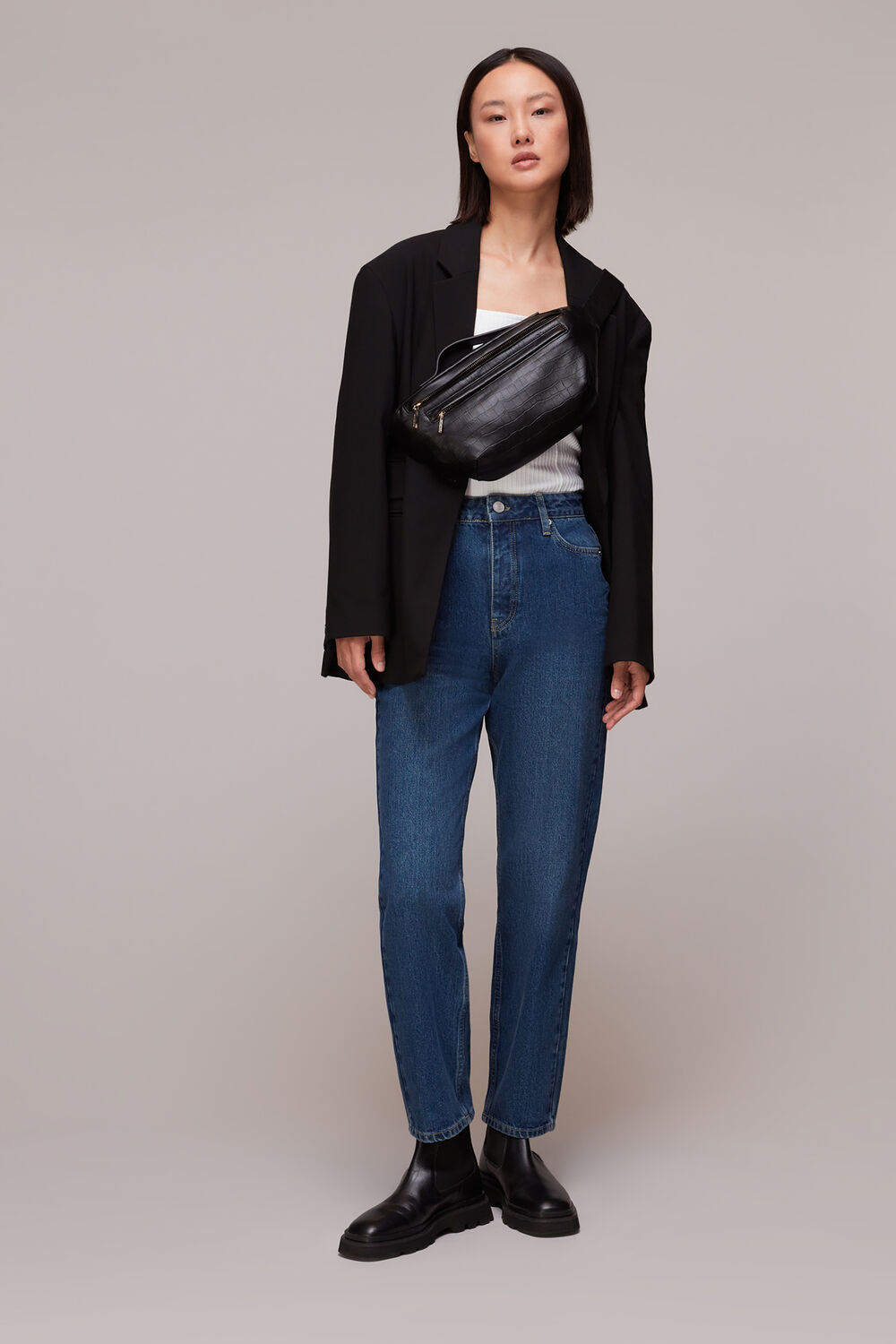 Square Neck Long Sleeve Rib