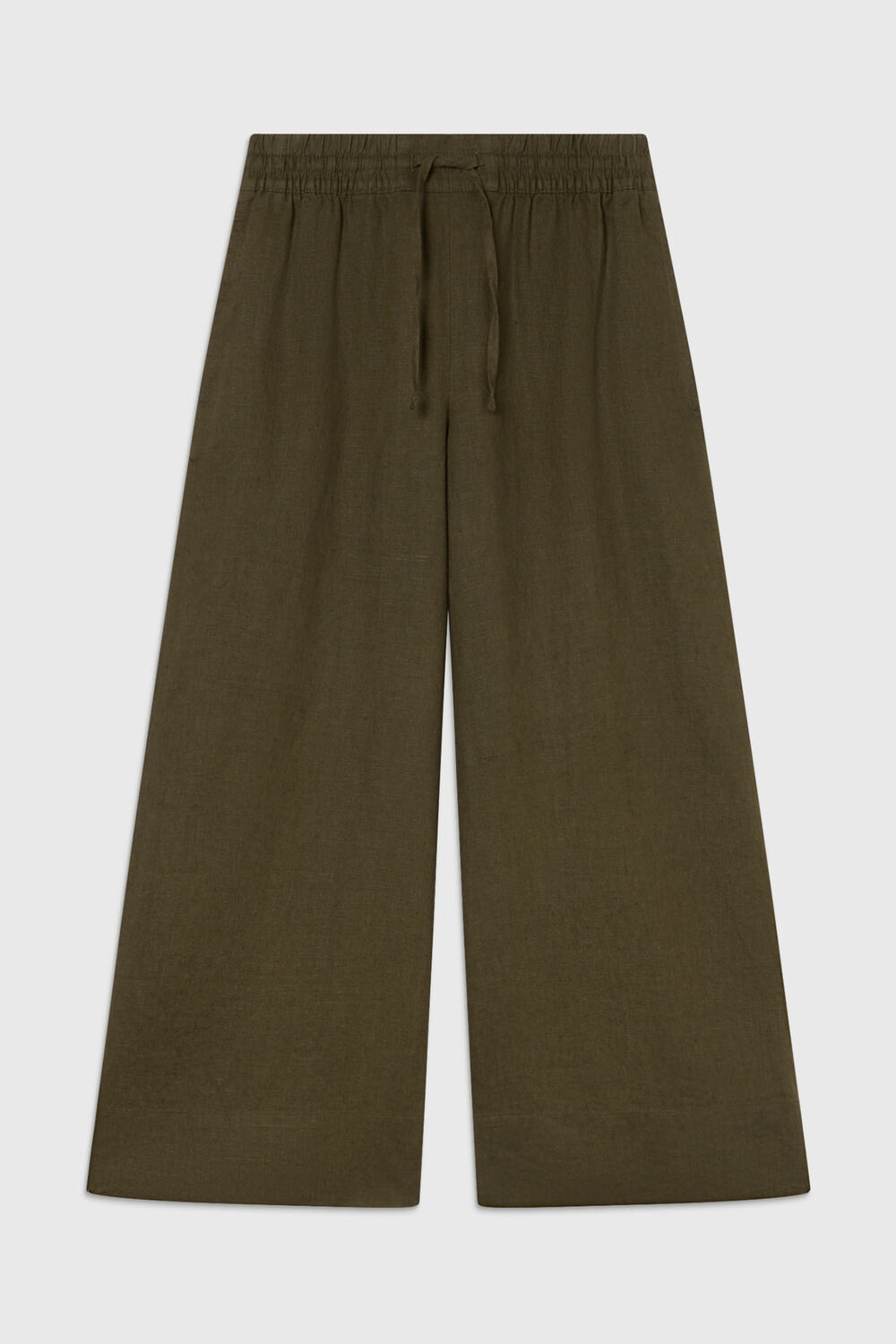 Elasticated Linen Crop Trouser