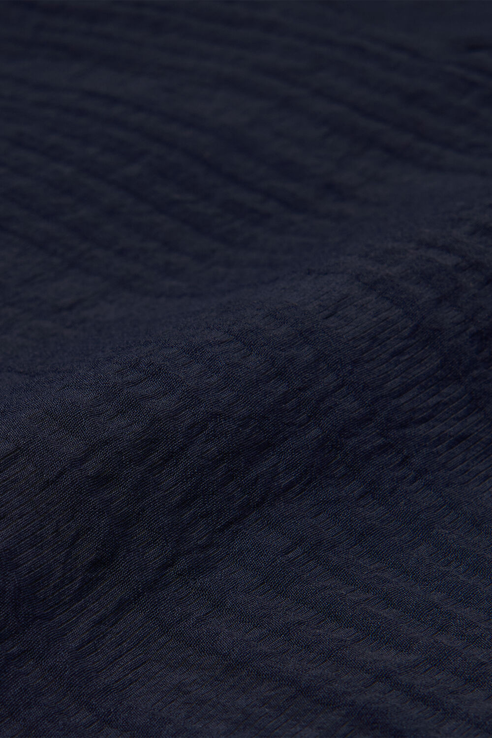 Navy Textured Relaxed Viscose Shirt