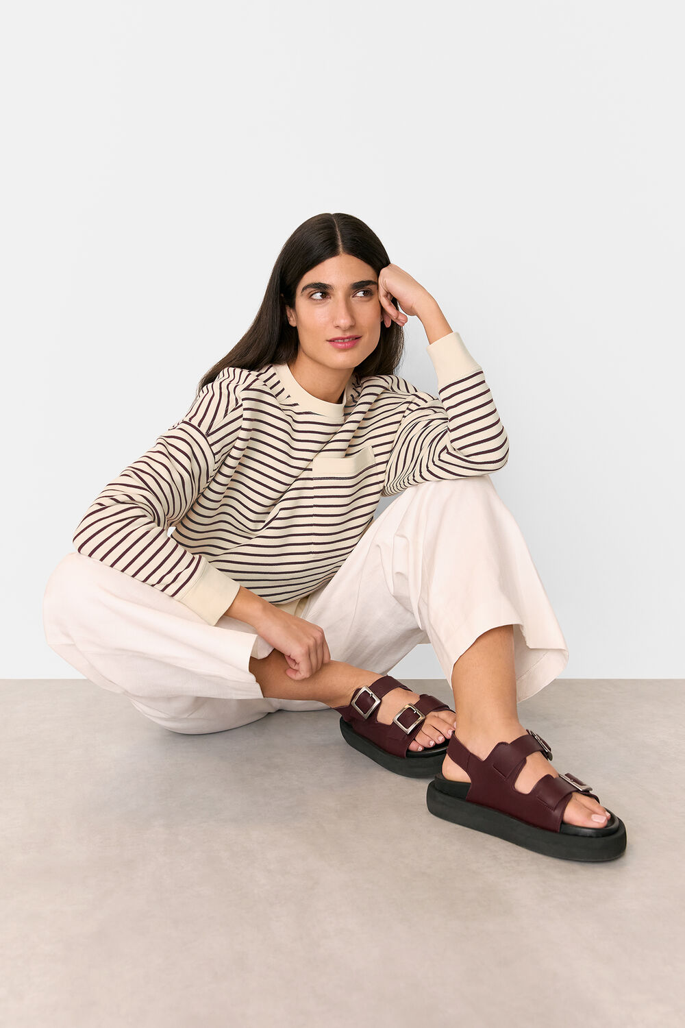 Burgundy Stripe Sweat