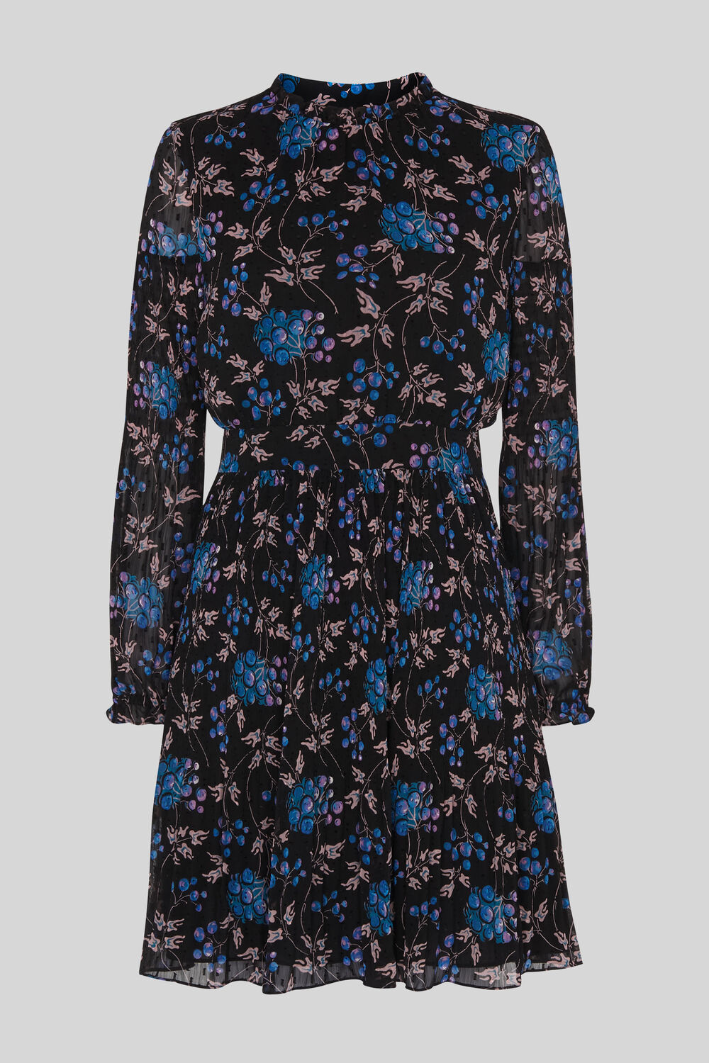 Elderberry Print Dobby Dress Black/Multi