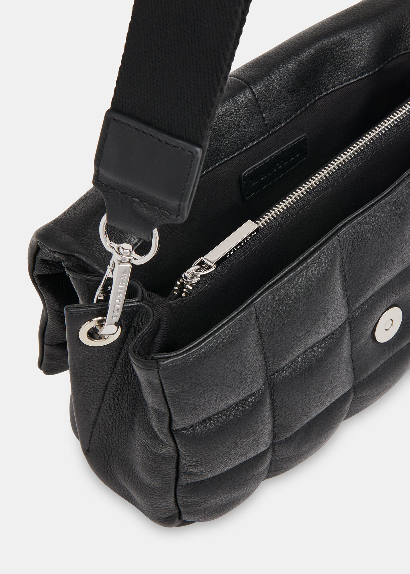 Black Ellis Quilted Crossbody Bag | WHISTLES | Whistles US |