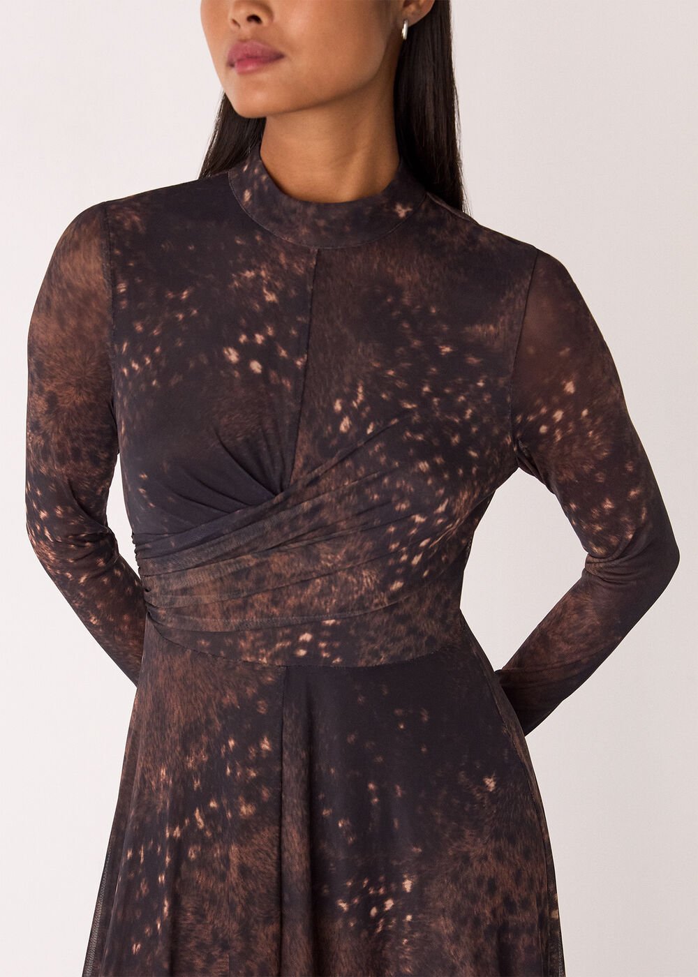 Petite Spotted Animal Mesh Dress