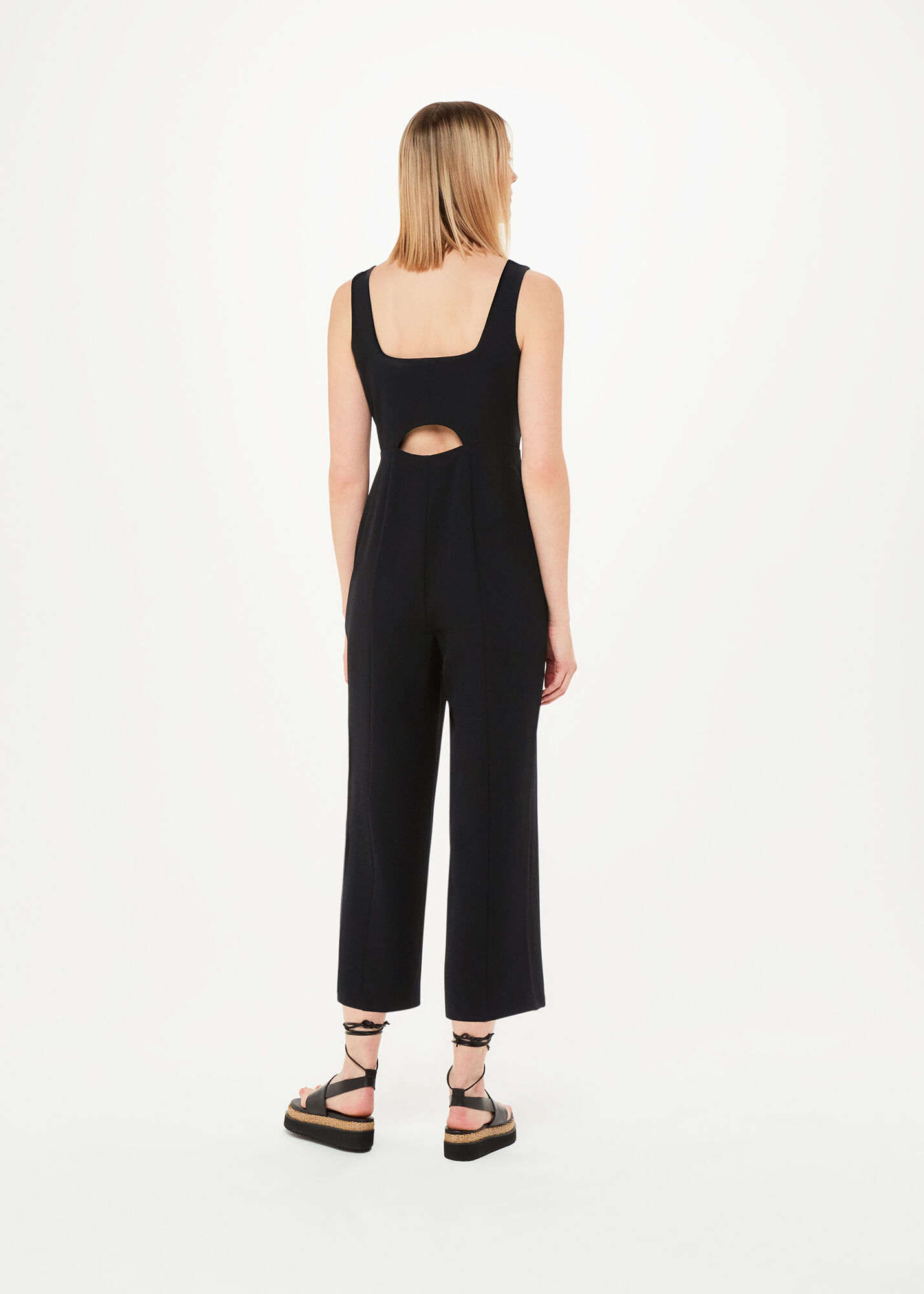 Black Elsie Square Neck Jumpsuit WHISTLES