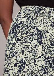 Graphic Floral Pull On Skirt