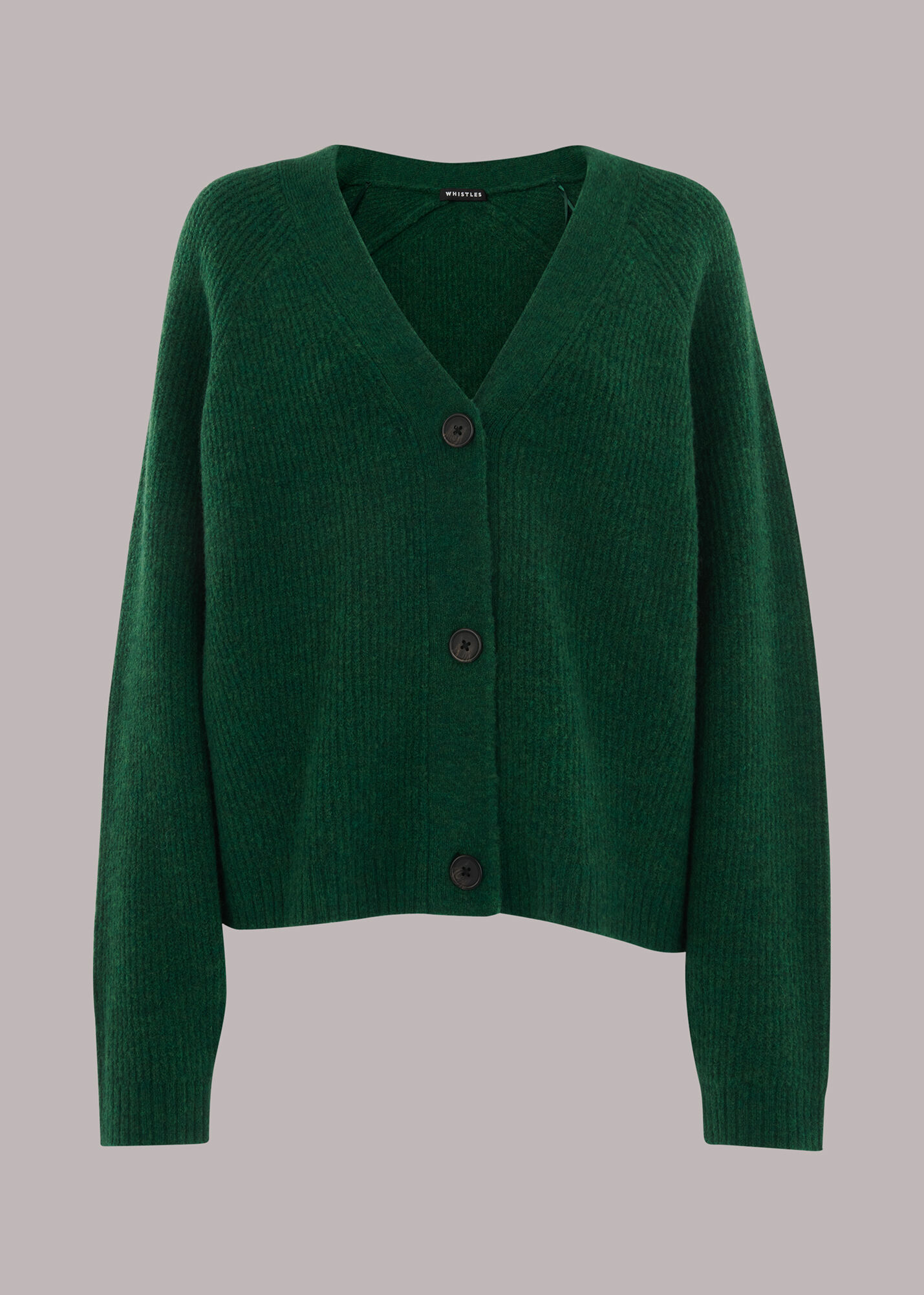 Green Skye Ribbed Cardigan WHISTLES