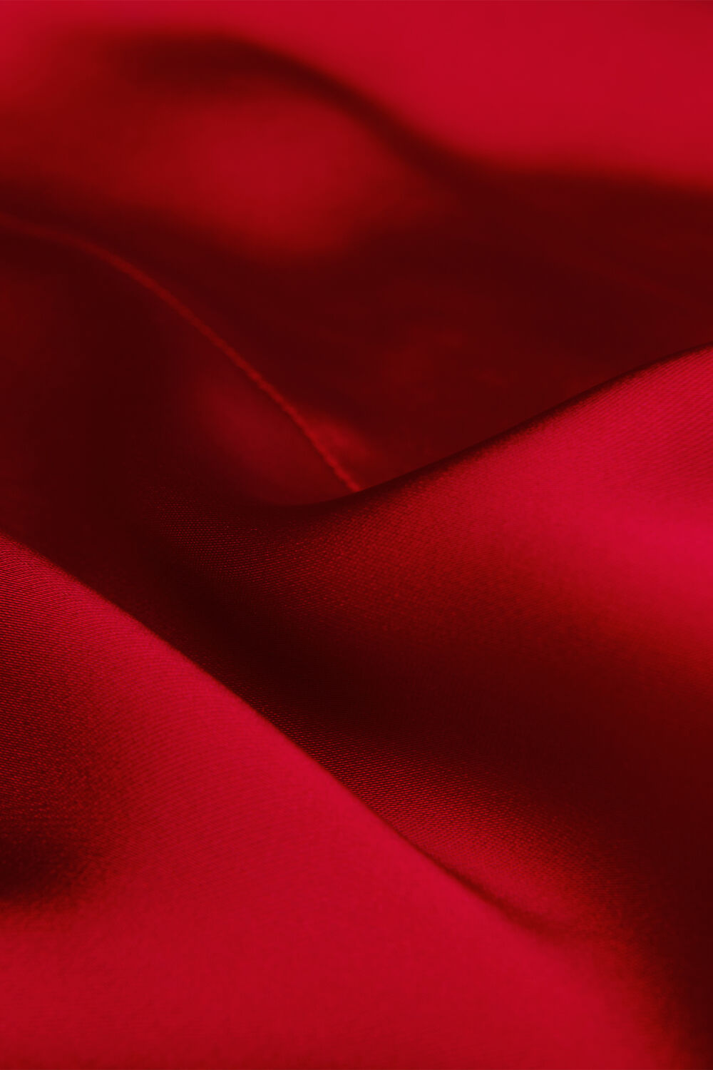 Red Satin Twist Waist Midi Dress