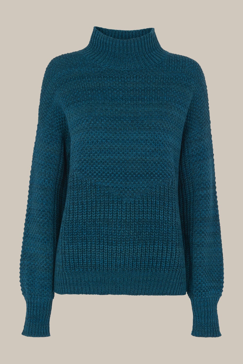 Moss Stitch Textured Knit Teal