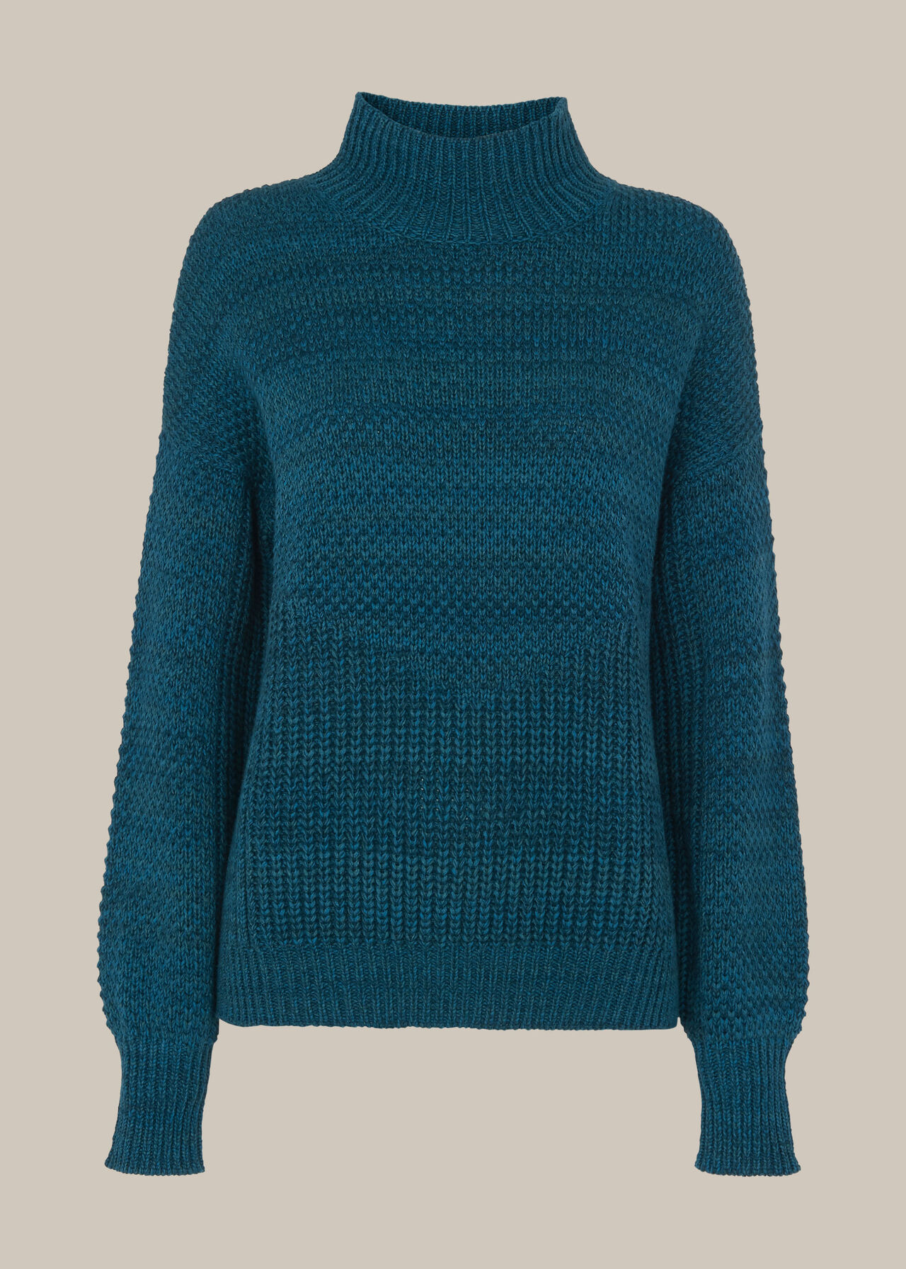 Teal Moss Stitch Textured Knit | WHISTLES | Whistles UK