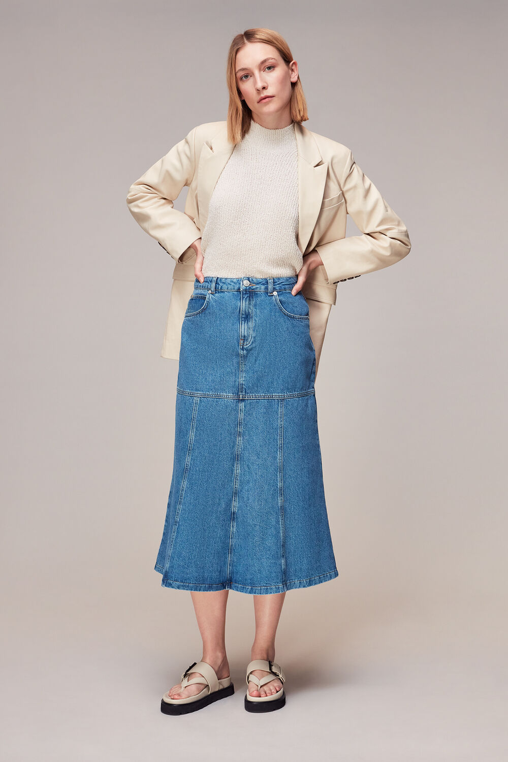 Denim Midi Skirt