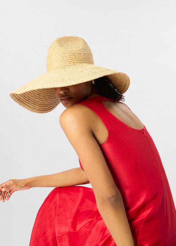 Neutral Oversized Straw Hat