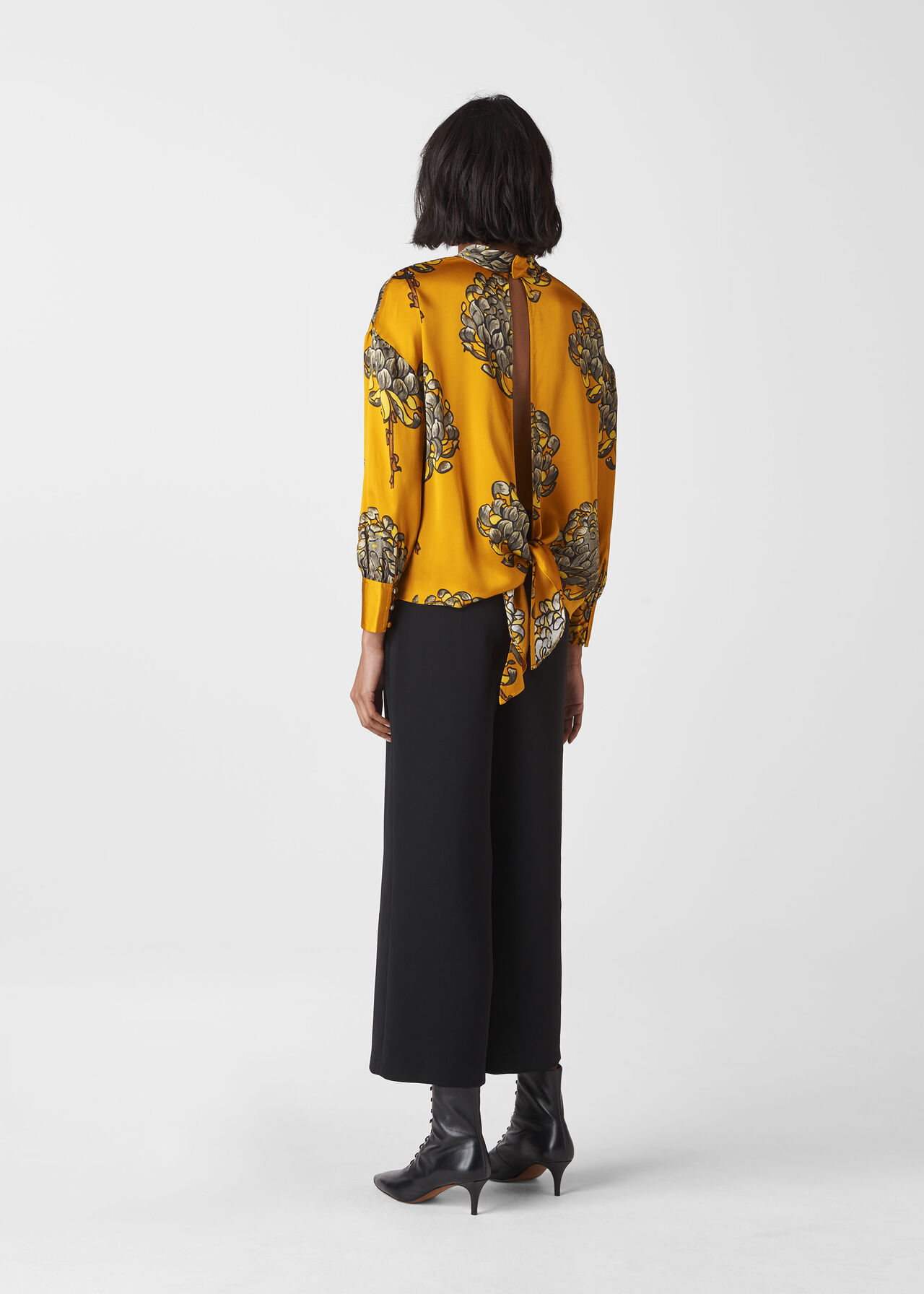 Gabrielle Print Silk Top Yellow/Multi