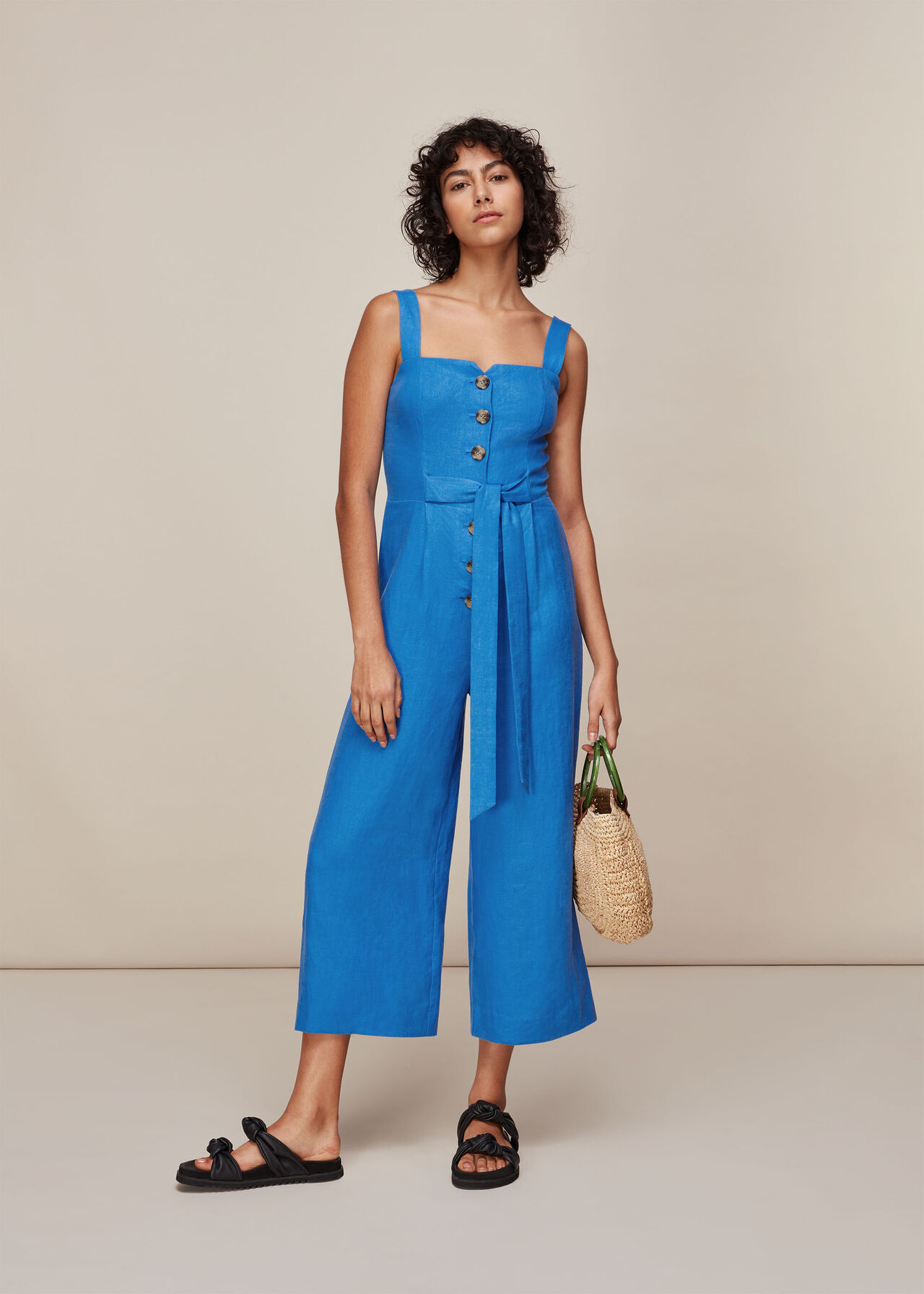 Hadley Linen Jumpsuit Blue