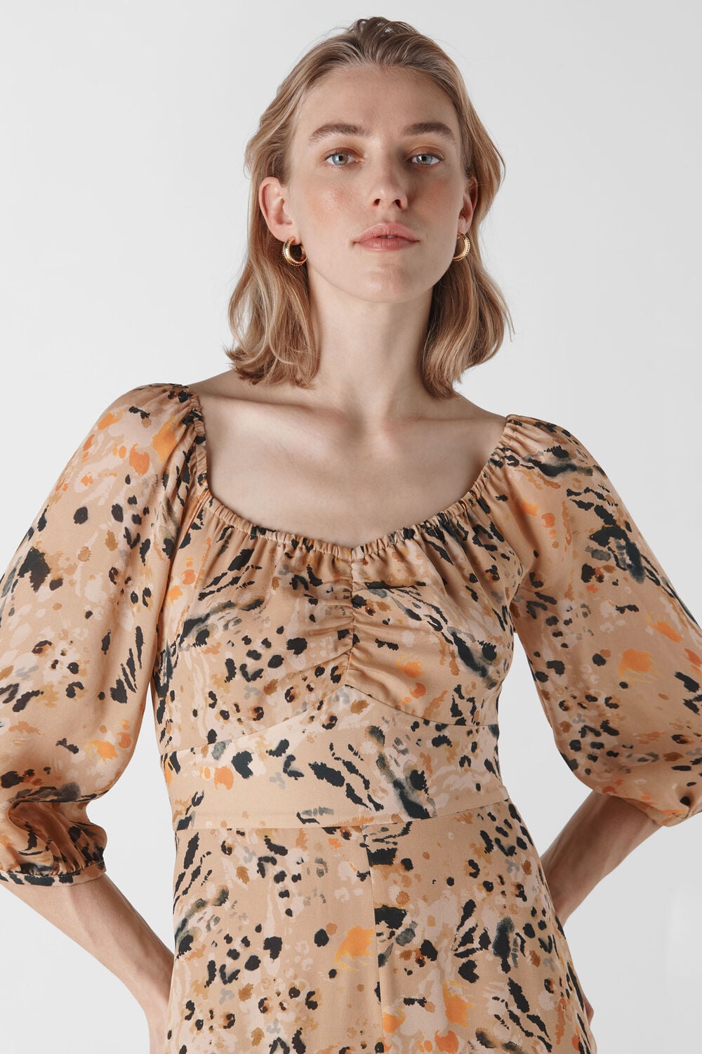 Leopard Print Silk Dress Multicolour