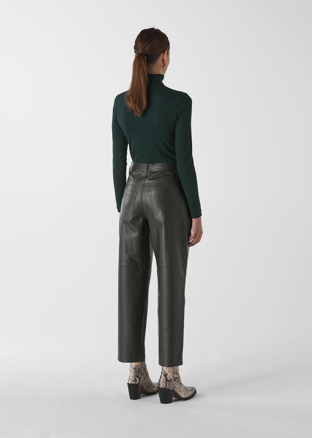 Leather Barrel Leg Jean