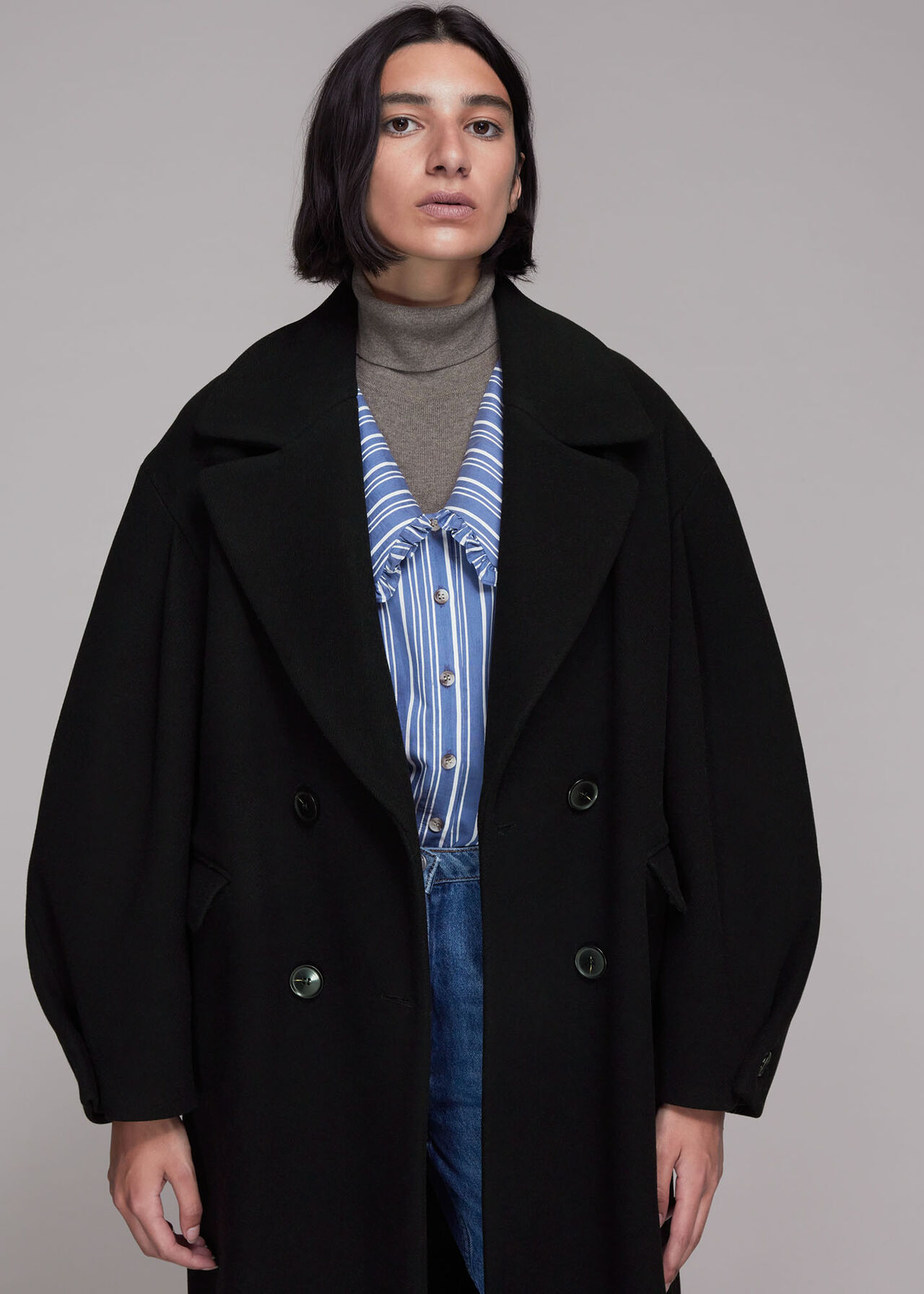 Indira Puff Sleeve Wool Coat