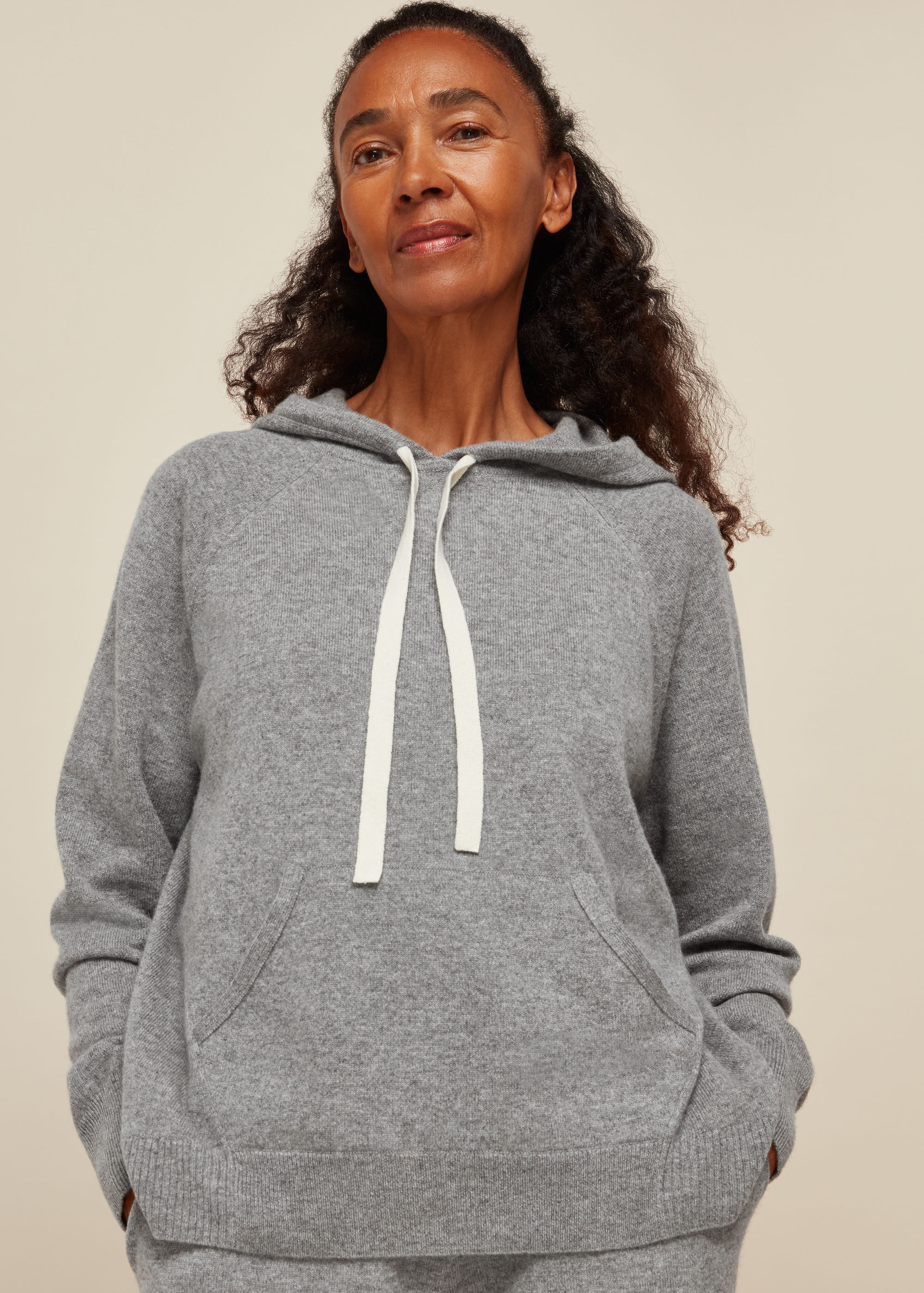 Hooded cashmere top jumper