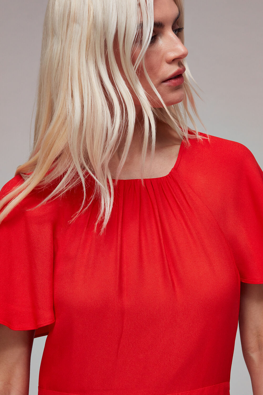 Petite Annabelle Cape Sleeve Dress