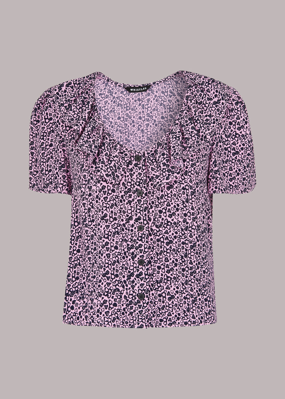 Flower Stamp Frill Blouse