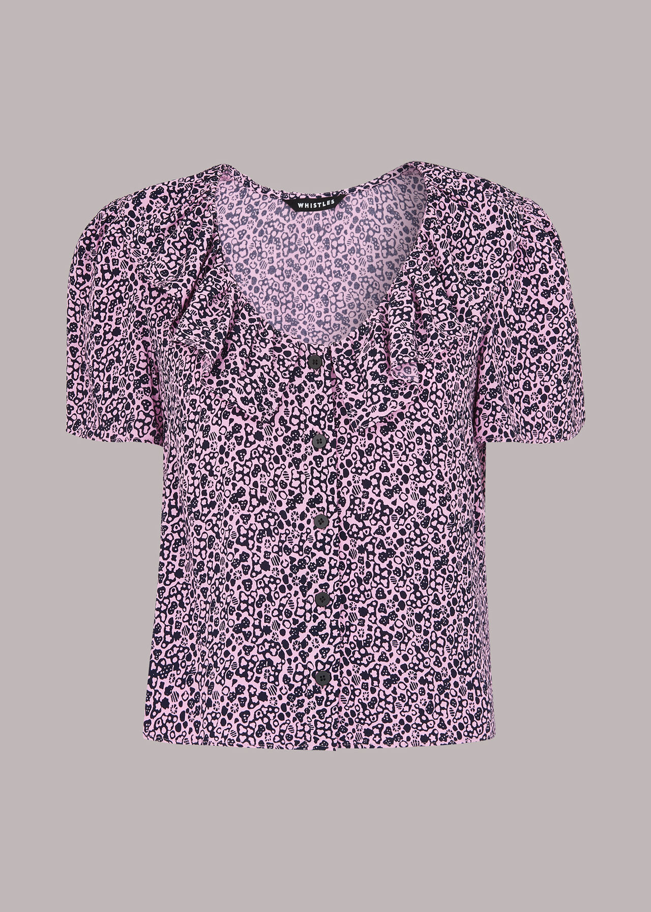 Flower Stamp Frill Blouse